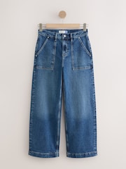 Dark Blue Utility Wide Leg Jeans - Image 1 of 3