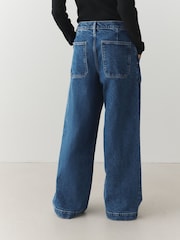 Dark Blue Utility Wide Leg Jeans - Image 4 of 8