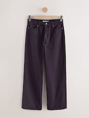 Burgundy Red Wide Leg Drawstring Jeans - Image 4 of 6