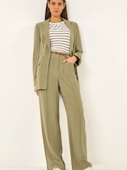 Roman Green Sandlinen Belted Trousers - Image 1 of 5