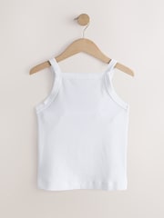 White/Grey Ribbed Thick Strap Vest 2 Pack - Image 3 of 5