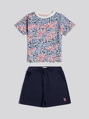 Синій - U.S. Polo Assn Patchwork Top & Shorts Set - Image 7 of 11