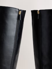Black Standard fit Forever Comfort® Casual Buckle Knee High Boots - Image 5 of 5