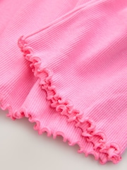 Pink Cherry Short sleeve Embroidered Ribbed Dress (3mths-7yrs) - Image 8 of 8