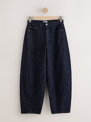 Indigo Rinse Blue - N.Premium Twisted Seam Barrel Leg Jeans - 8এর মধ্যে 5 ছবি