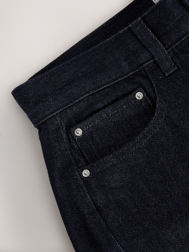 Indigo Rinse Blue - N.Premium Twisted Seam Barrel Leg Jeans - 8এর মধ্যে 8 ছবি