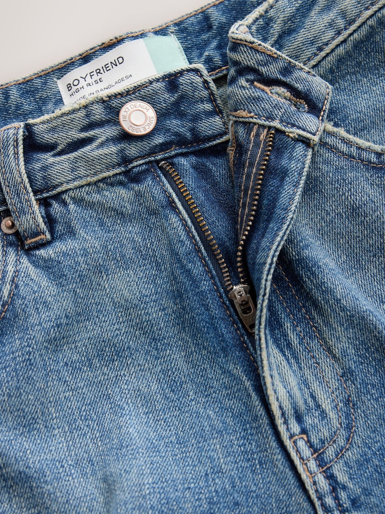Mid Blue Boyfriend Turnup Jeans - Image 9 of 9 Mid Blue Boyfriend Turnup Jeans - Image 9 of 9