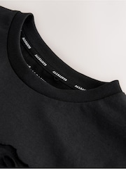 smALLSAINTS Black Patch Logo Crew Cotton T-Shirt - Image 2 of 2