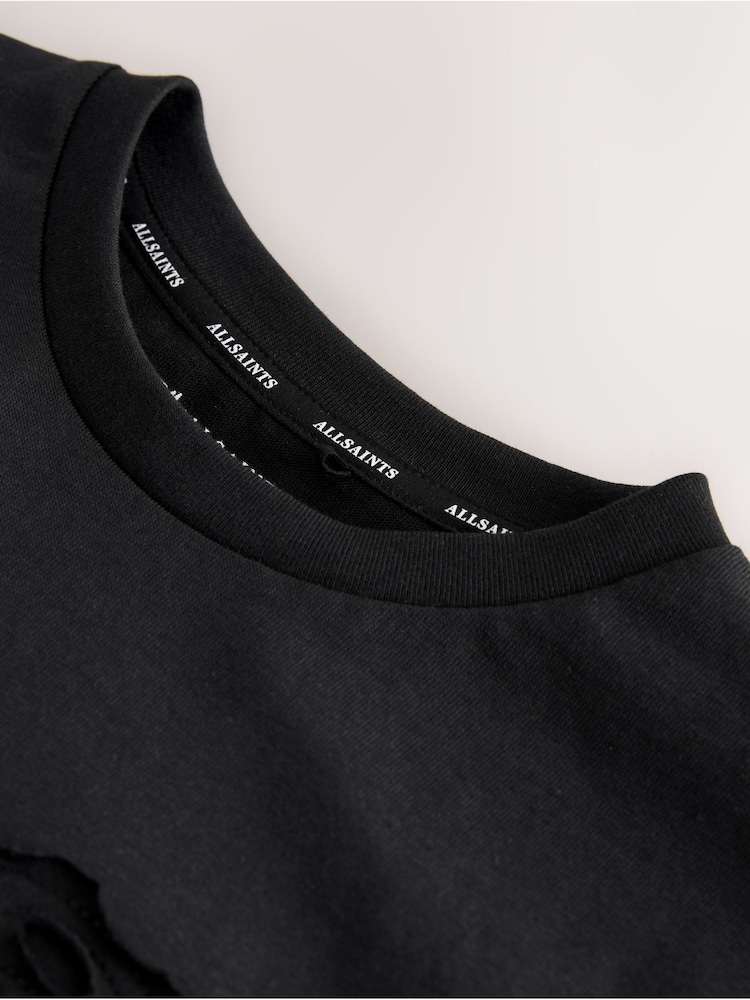 smALLSAINTS Black Patch Logo Crew Cotton T-Shirt - Image 2 of 2