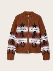 AllSaints Brown W008 Kecognac Cardigan - Image 5 of 5