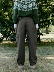 Vert kaki - Mid Rise Utility Barrel Jeans - Image 3 sur 7
