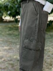 Vert kaki - Mid Rise Utility Barrel Jeans - Image 4 sur 7