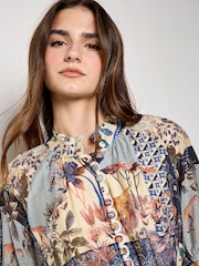 Apricot Patchwork Print Midi Dress - Bild 3 von 5