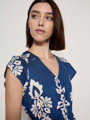 Apricot Blue Folk Floral Midi Dress - Image 4 of 5