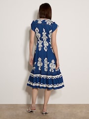 Apricot Blue Folk Floral Midi Dress - Image 5 of 5