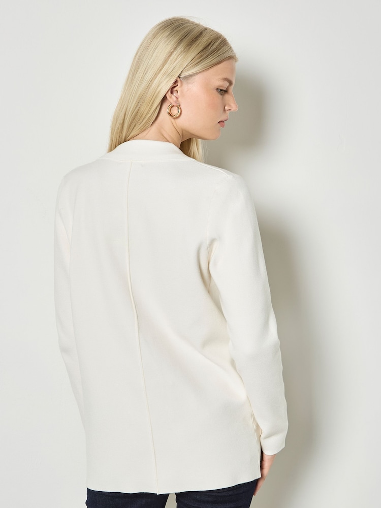 Apricot Rib Knitted Suit Jacket - Bild 4 von 4