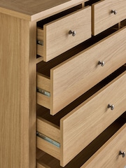 Natural Oak Effect Malvern 10 Drawer Chest of Drawers - Image 8 of 9