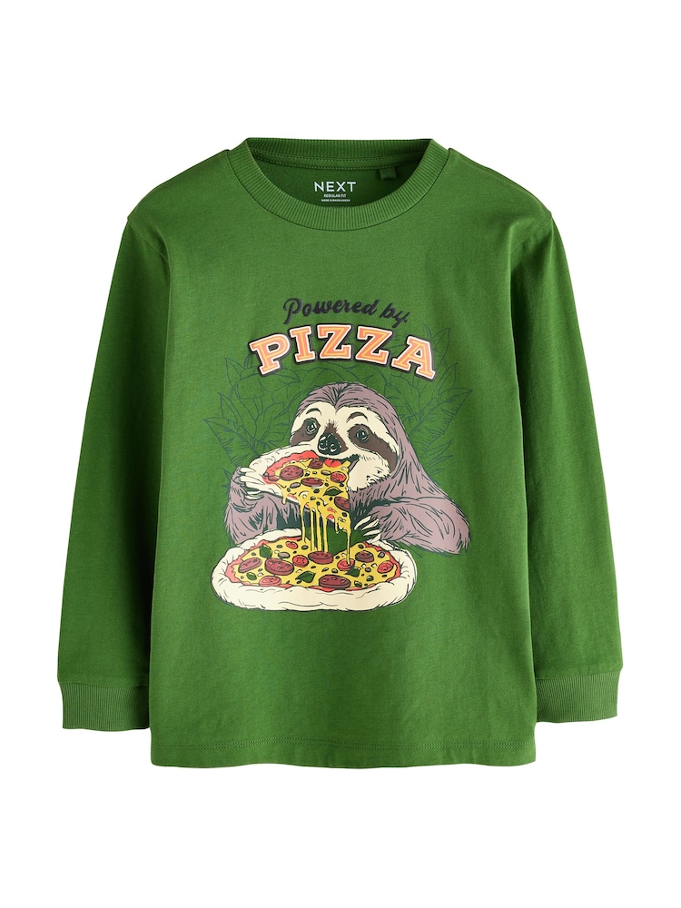 Red/Green/Grey Character Graphic Long Sleeve Relaxed Fit T-Shirts 3 Pack (3-16yrs) - Image 2 of 7 Red/Green/Grey Character Graphic Long Sleeve Relaxed Fit T-Shirts 3 Pack (3-16yrs) - Image 2 of 7