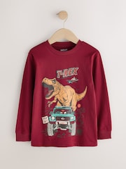 Red/Green/Grey Character Graphic Long Sleeve Relaxed Fit T-Shirts 3 Pack (3-16yrs) - Image 4 of 7