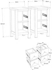 Natural Oak Effect Malvern Set of 2 Bedside Table - Image 4 of 4