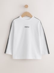 Black/White/Grey Sport Stripe Long Sleeve T-Shirt 3 Pack (3-16yrs) - Image 4 of 7