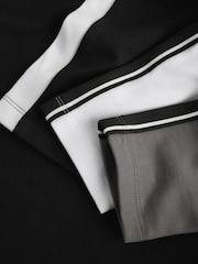 Black/White/Grey Sport Stripe Long Sleeve T-Shirt 3 Pack (3-16yrs) - Image 7 of 7