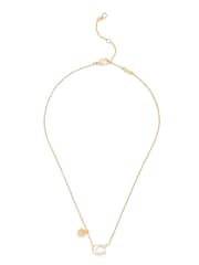 COACH Gold Tone Signature C Tea Rose Necklace - Image 1 of 4