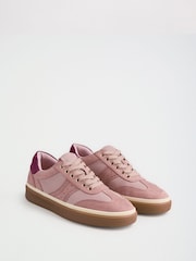 Love & Roses Pink Standard Fit Faux Leather Comfort Lace Up Trainers - Image 5 of 6