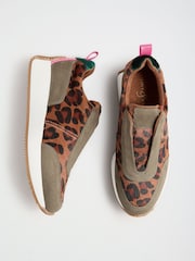 Love & Roses Khaki Green Elasticated Slip on Jogger Trainers - Image 5 of 6