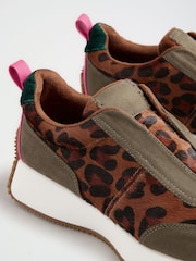 Love & Roses Khaki Green Elasticated Slip on Jogger Trainers - Image 6 of 6