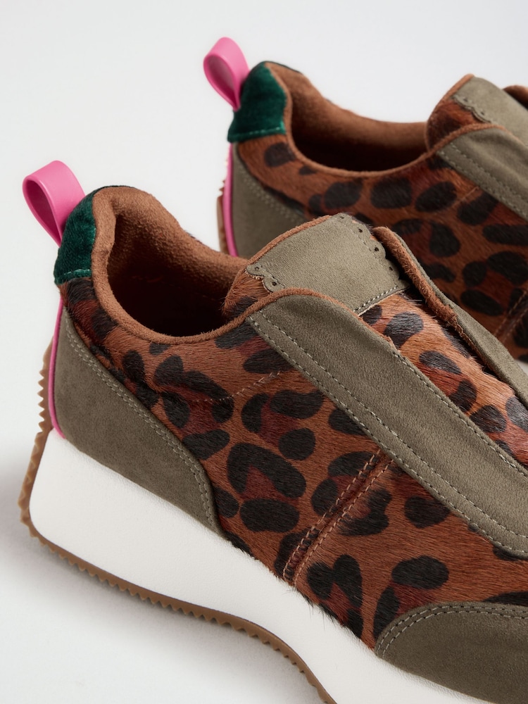 Love & Roses Khaki Green Elasticated Slip on Jogger Trainers - Image 6 of 6
