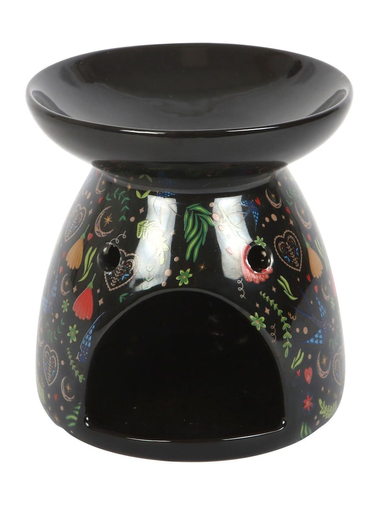 Something Different Black Midnight Bloom Print Oil Burner - Image 2 of 4 Something Different Black Midnight Bloom Print Oil Burner - Image 2 of 4