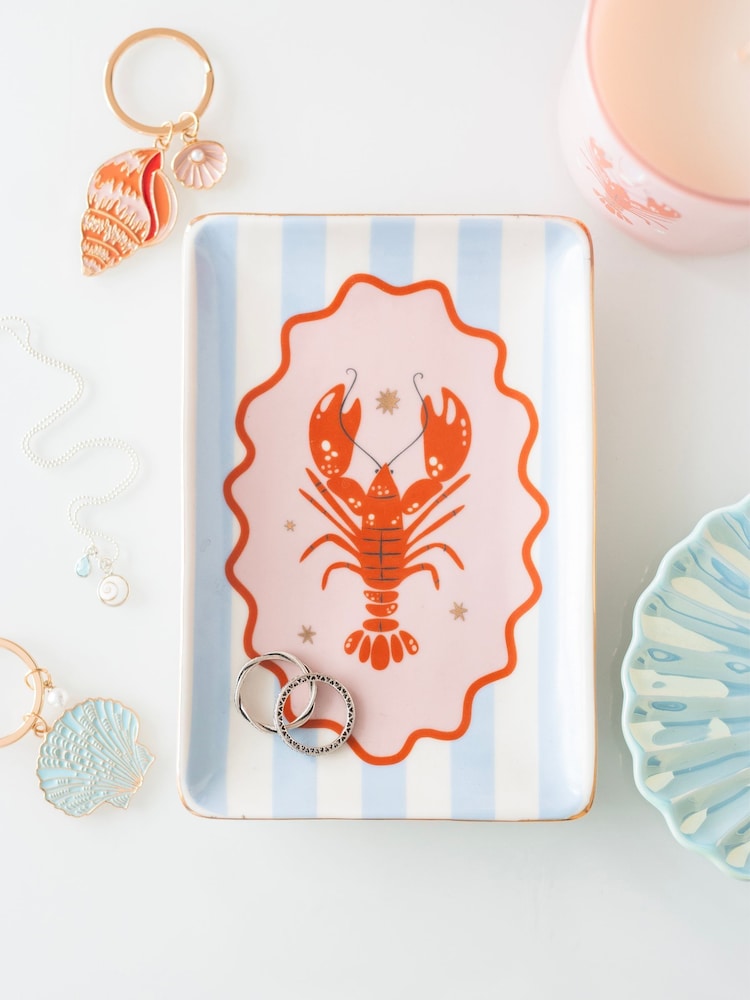 Something Different Pink Striped Lobster Trinket Dish - Image 1 of 4