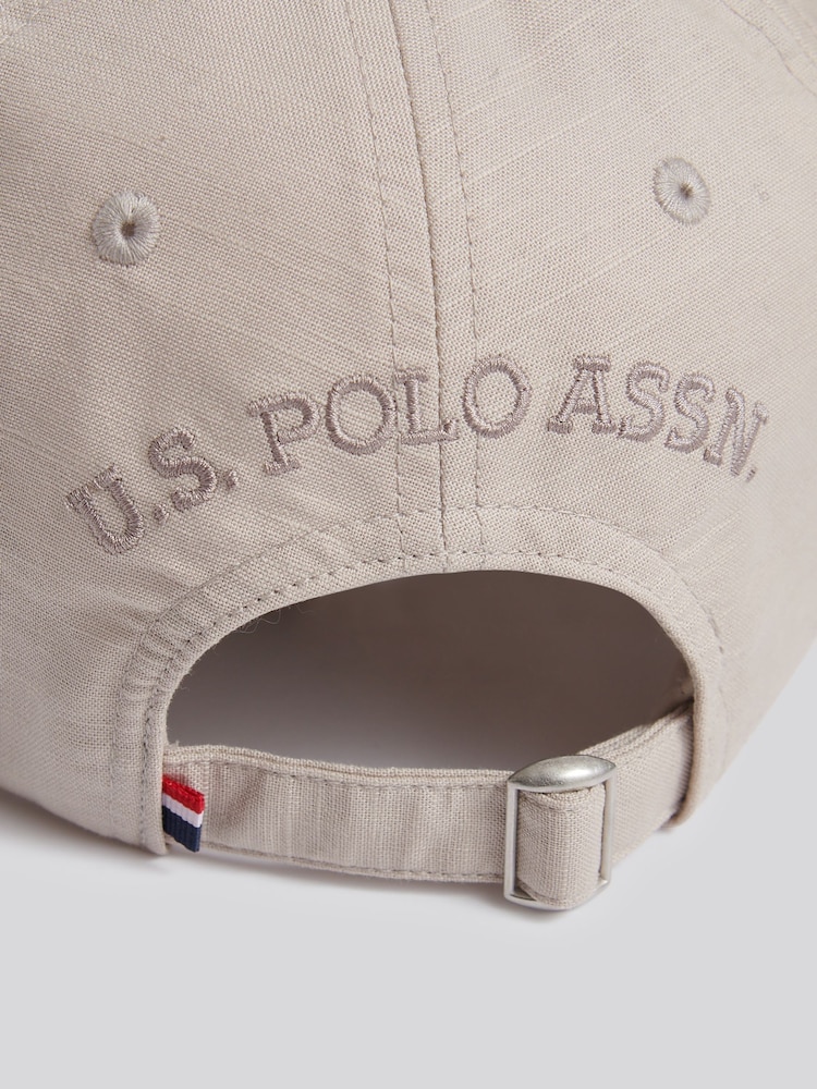 U.S. Polo Assn. Brown Dobby Linen Blend Baseball Cap - Image 4 of 4
