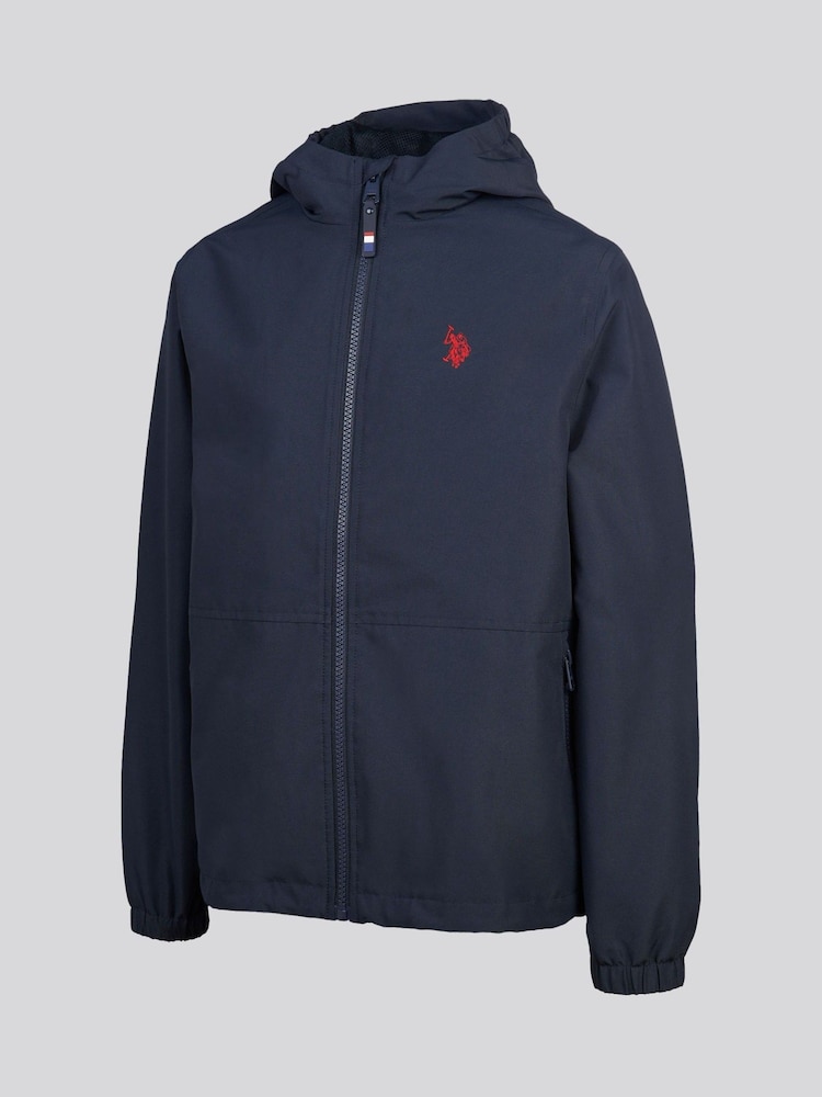 U.S. Polo Assn. Navy Mesh Lined Hooded Windbreaker Jacket - Image 2 of 6