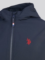 U.S. Polo Assn. Navy Mesh Lined Hooded Windbreaker Jacket - Image 4 of 6