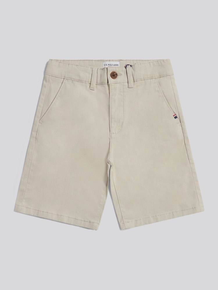 U.S. Polo Assn Cream Classic Chino Shorts - Image 1 of 4 U.S. Polo Assn Cream Classic Chino Shorts - Image 1 of 4
