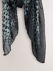 Green Leopard Print Lightweight Scarf - Image 3 of 3