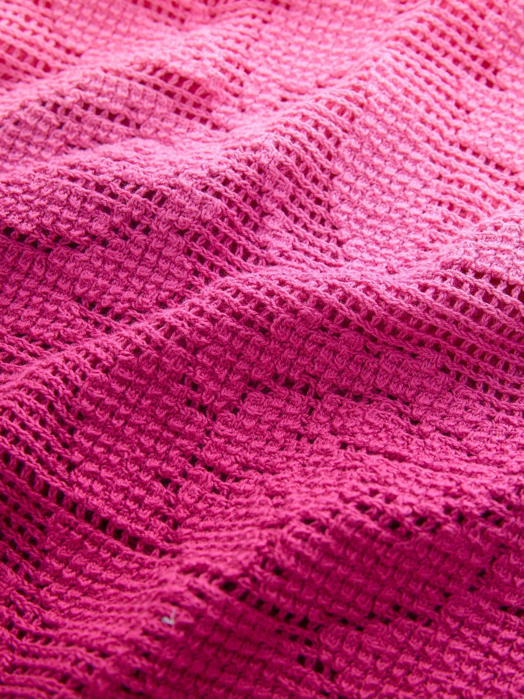 Buy Pink/Purple Floral Ombre Crochet Short Sleeve Crew Neck T