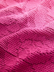 Degradado floral rosa/morado - Camiseta de manga corta con cuello redondo y ganchillo - Imagen 7 de 7