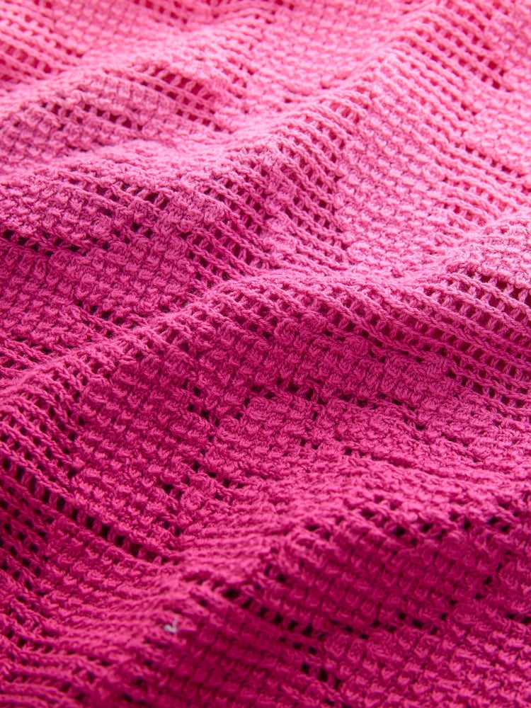 Degradado floral rosa/morado - Camiseta de manga corta con cuello redondo y ganchillo - Imagen 7 de 7