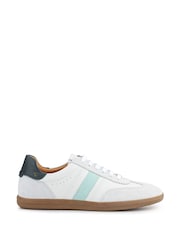 Jones Bootmaker White/Green Artea Leather Trainers - Image 1 of 5