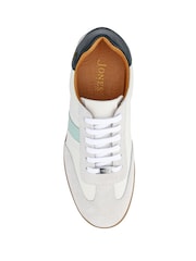 Jones Bootmaker White/Green Artea Leather Trainers - Image 4 of 5