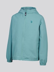 U.S. Polo Assn. Teal Blue Mesh Lined Hooded Windbreaker Jacket - Image 2 of 6