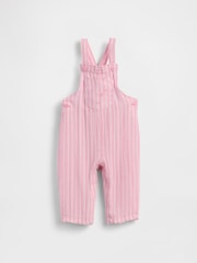 Pink stripe Cotton-Gauze Brannan Bear Overalls (0mths-2yrs) - Image 1 of 2