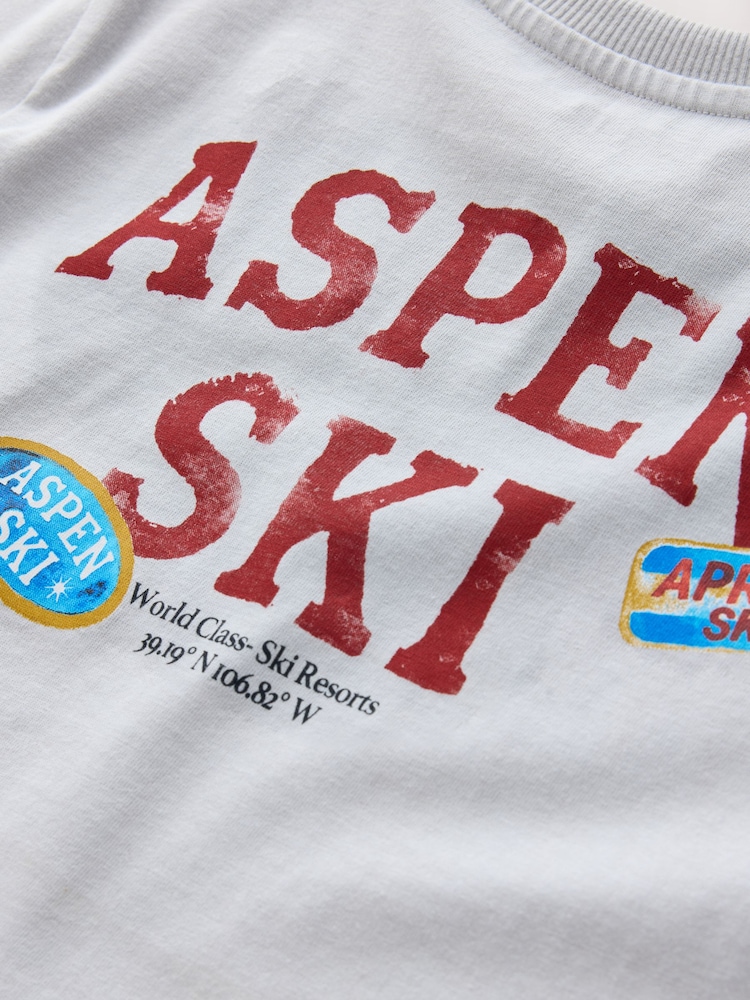Grey Ski Badge Relaxed Fit Short Sleeve Graphic T-Shirt (3-16yrs) - Image 4 of 4 Grey Ski Badge Relaxed Fit Short Sleeve Graphic T-Shirt (3-16yrs) - Image 4 of 4