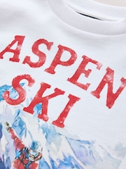 White Heavyweight Relaxed Fit Graphic Long Sleeve Cotton T-Shirt (3-16yrs) - Image 3 of 4