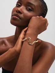 Goldfarben - Jon Richard Polished Swirl Bangle - Bild 1 von 4