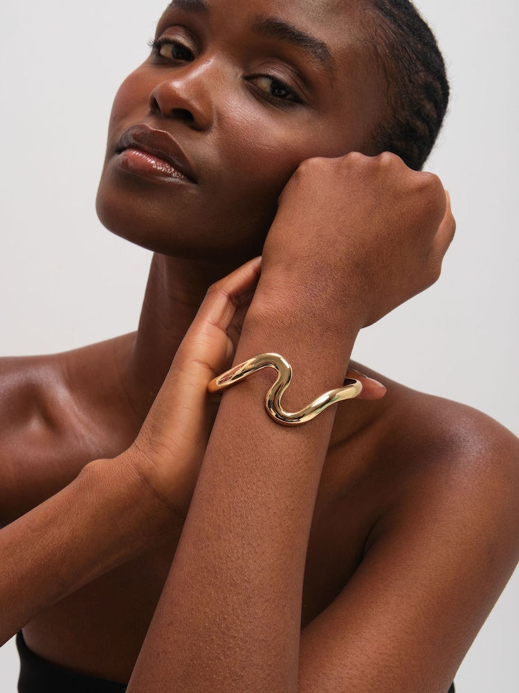 Goldfarben - Jon Richard Polished Swirl Bangle - Bild 1 von 4