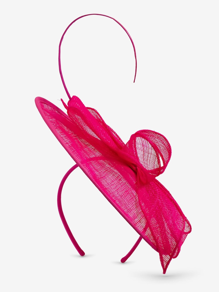 Jon Richard Pink Fuschia Woven Bow Fascinator - Image 1 of 3